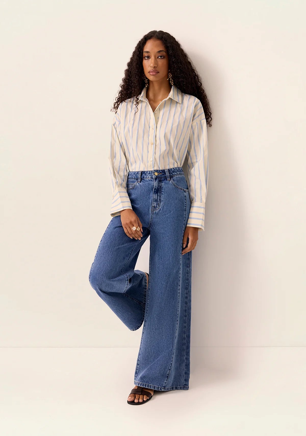 Elma denim wide leg pants