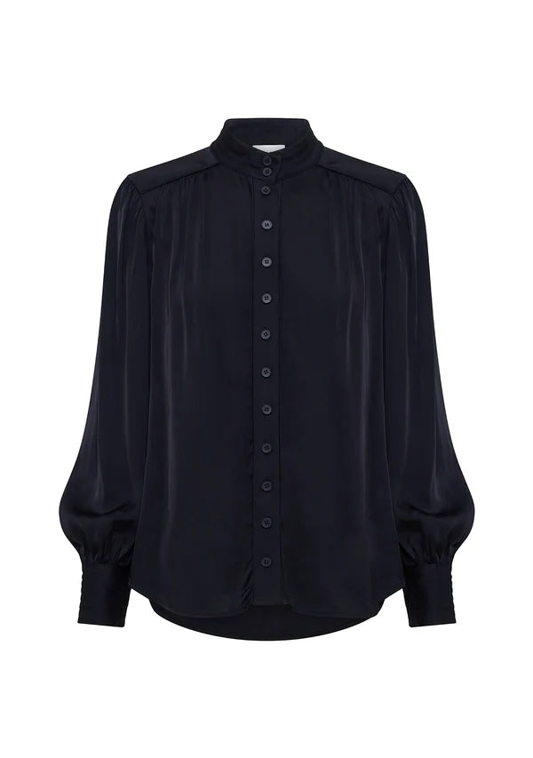 Lune Blouse in Black - back view