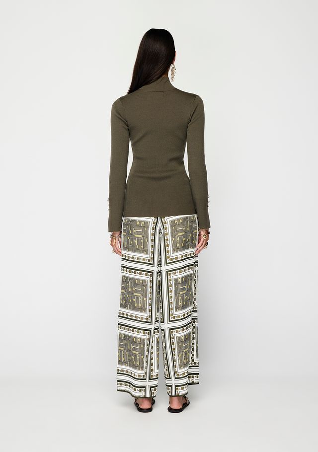 Vela Knit Top in Sea Kelp - back view