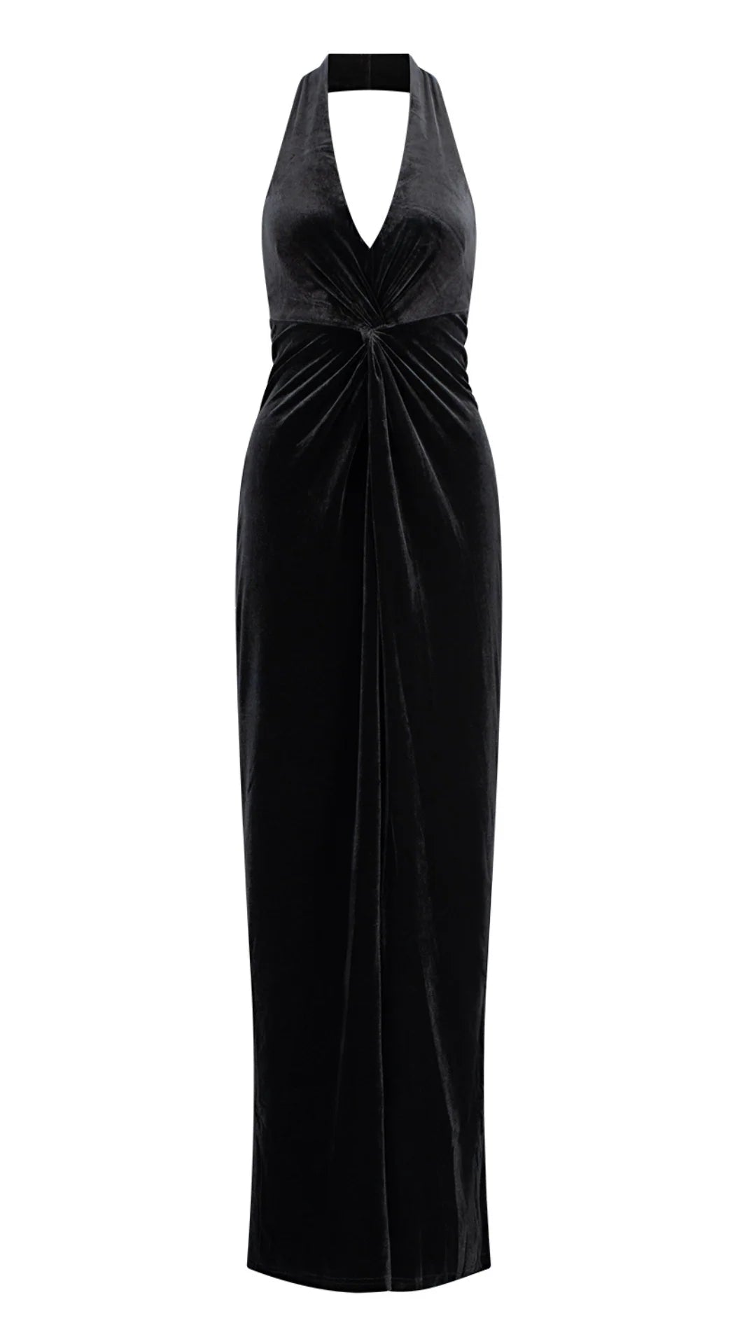 Bardot Metallic Halter-Neck Maxi Dress in Black - alternate view