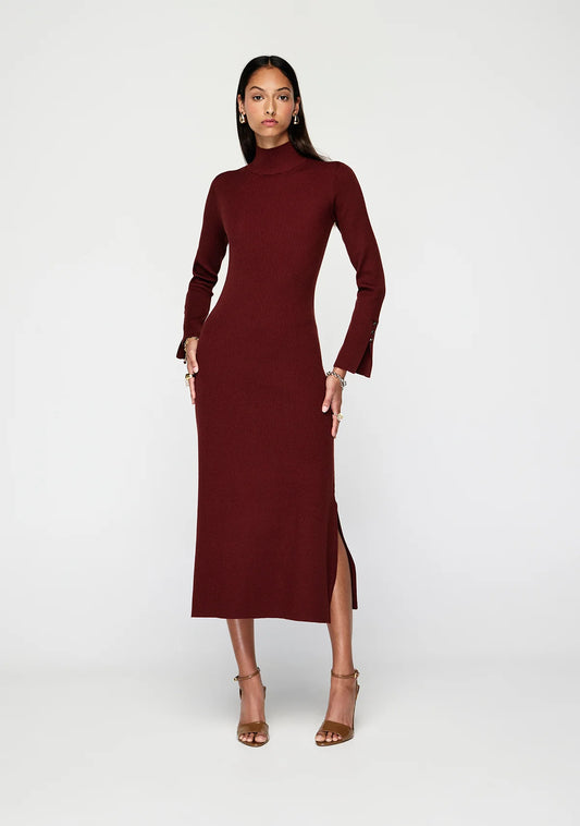 Vela Knit Dress in Cranberry