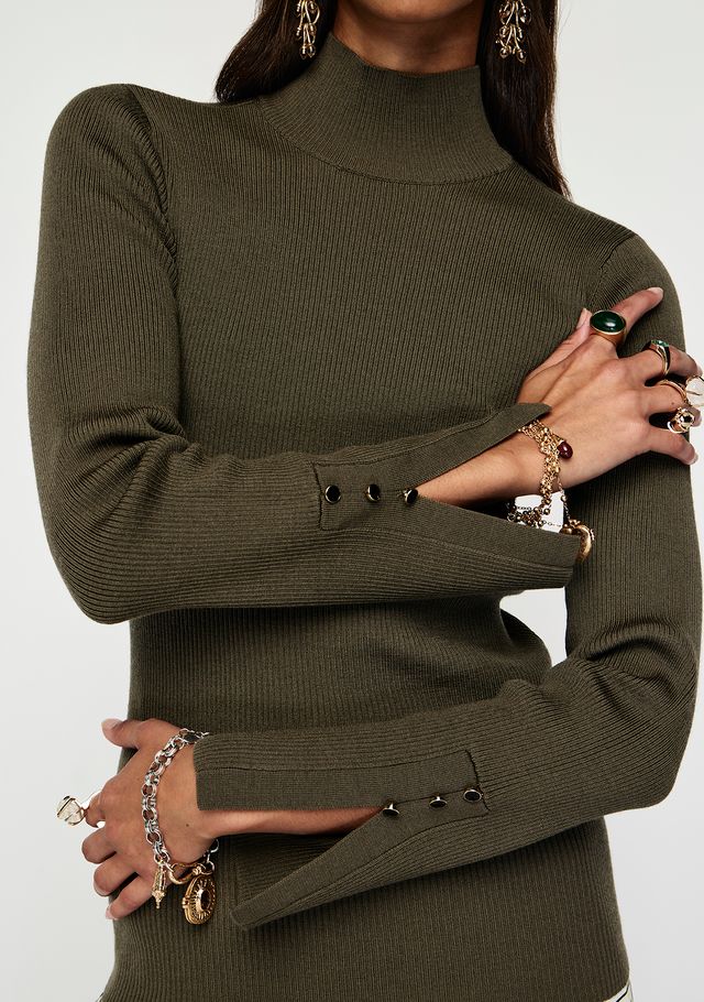 Vela Knit Top in Sea Kelp