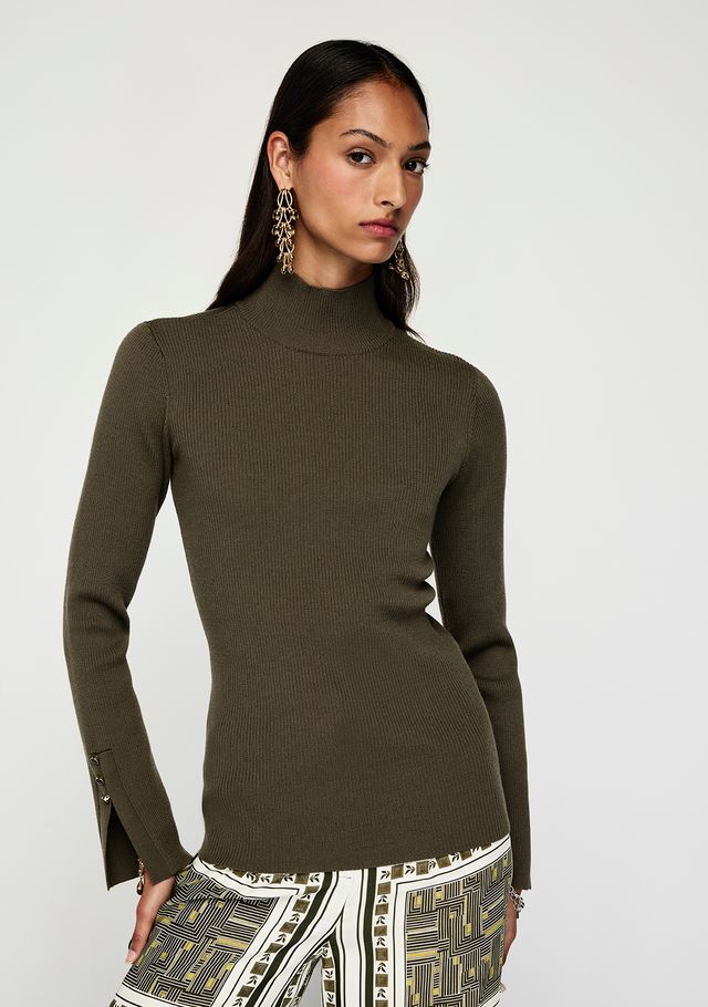 Vela Knit Top in Sea Kelp - detail