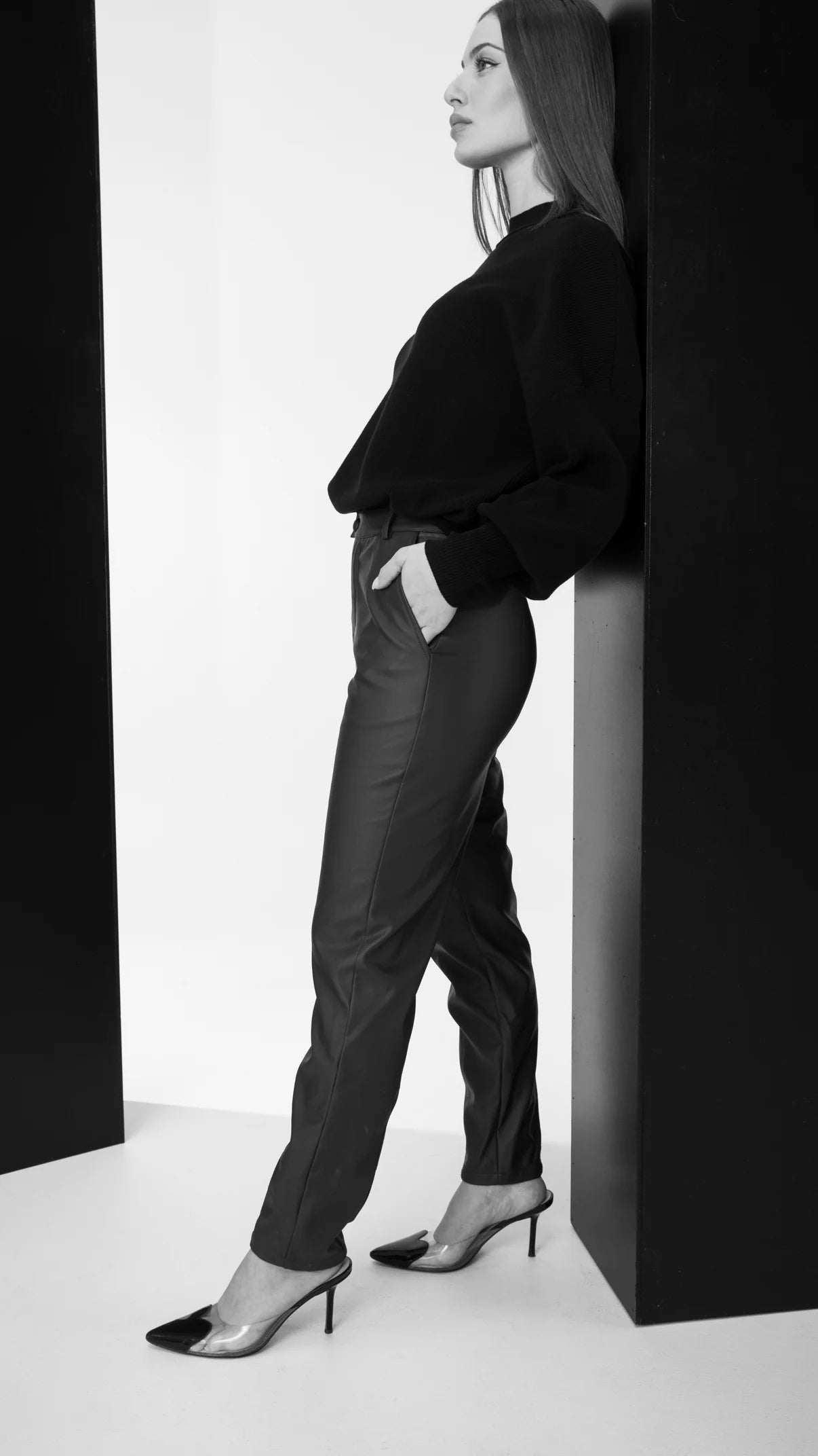 Onyx Faux Leather Pants - Black