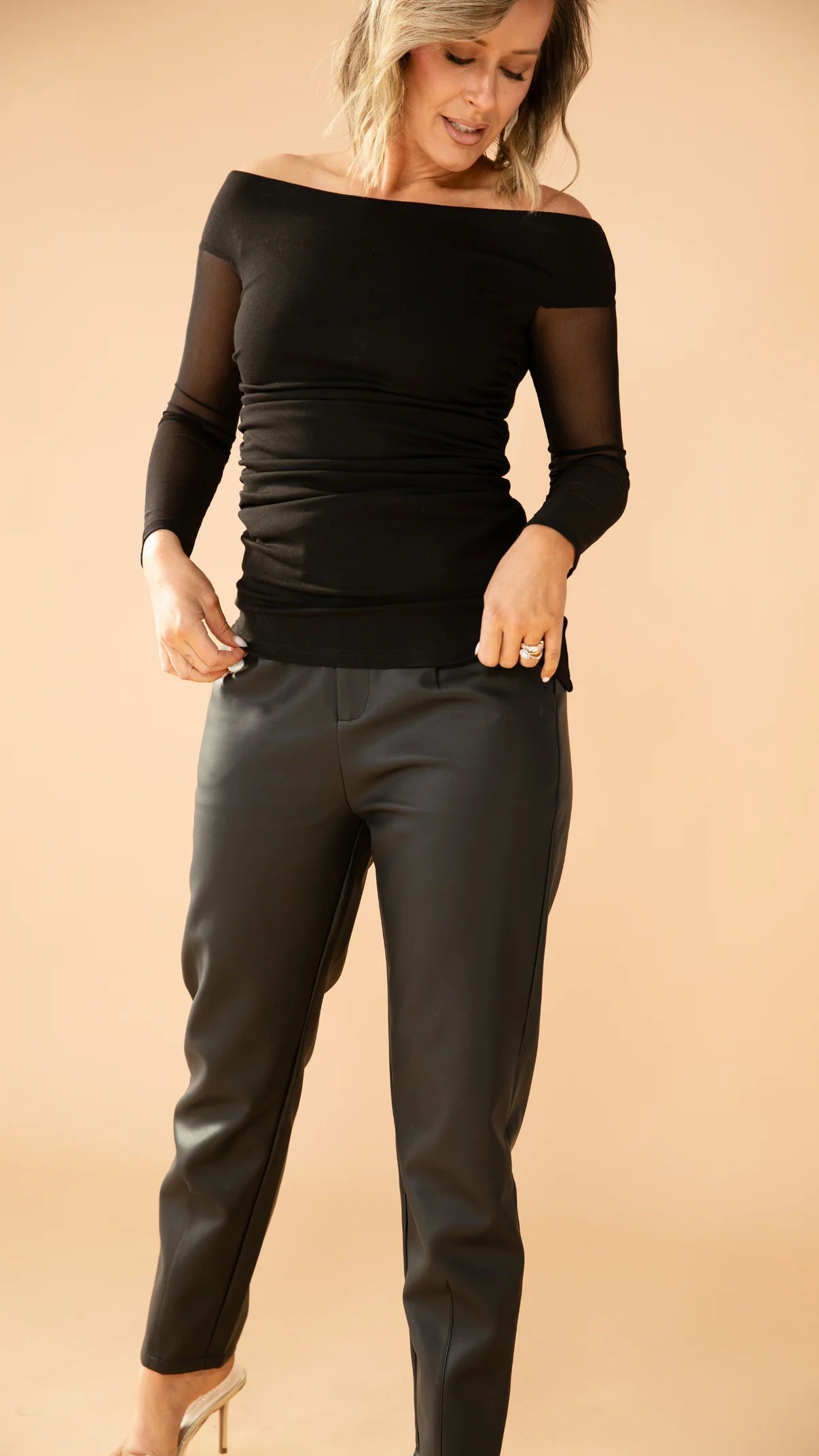 Onyx Faux Leather Pants - Black
